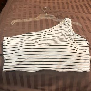 NWT CALIA Size XXL Black/White Striped Swim 🏊‍♀️ Top w/lined Cups